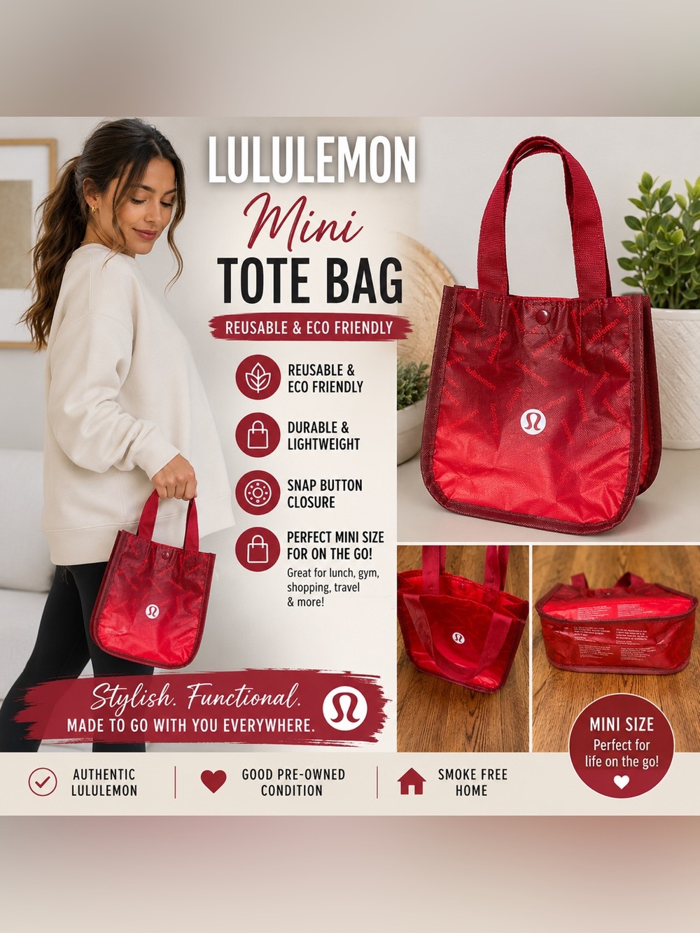 lululemon athletica Mini Tote Bag - Red